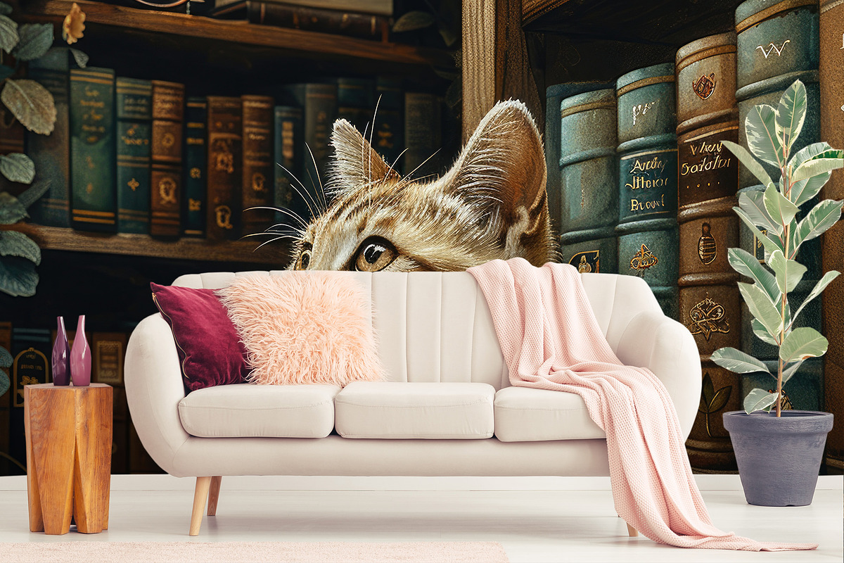 Cats in the Library, a Background Graphic by Curve Design (Photo 3 of 7)