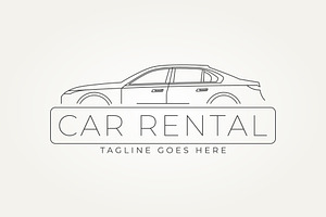 car rental line art label logo, a Branding & Logo Template by Blazybone