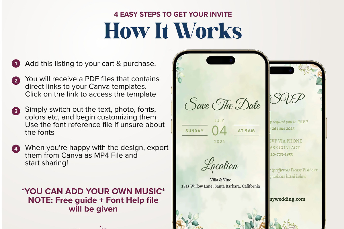 Floral Green Wedding Video invite, a Presentation Template by Aks-Designs (Photo 3 of 4)