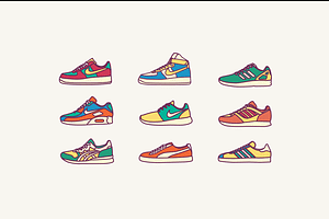 Sneakers Icon Set