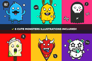 Cute Monsters Business Card Bundle