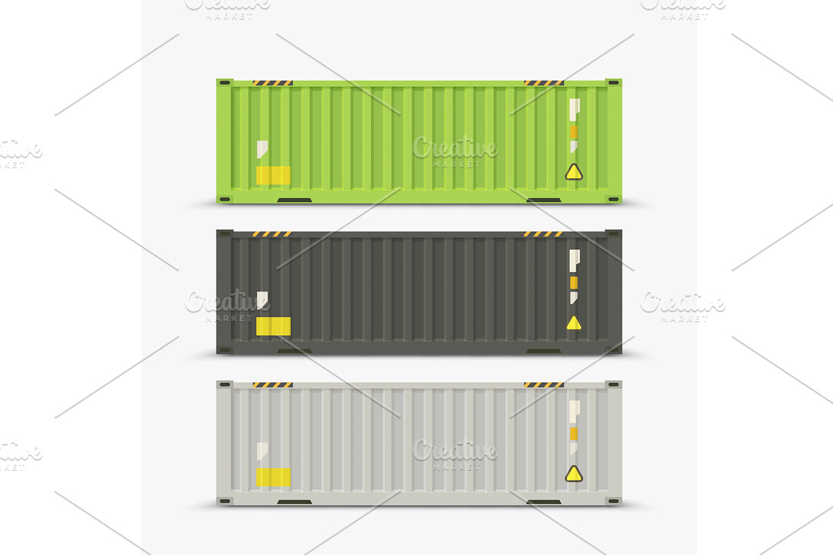 cargo containers various colors set, a Transportation Illustration by IfH
