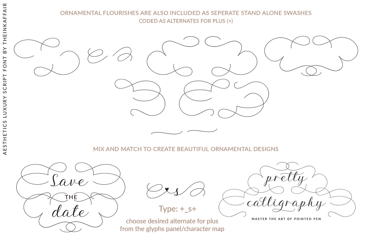 Aesthetics Luxury Script Font, a Script Font by theinkaffair (Photo 11 of 11)