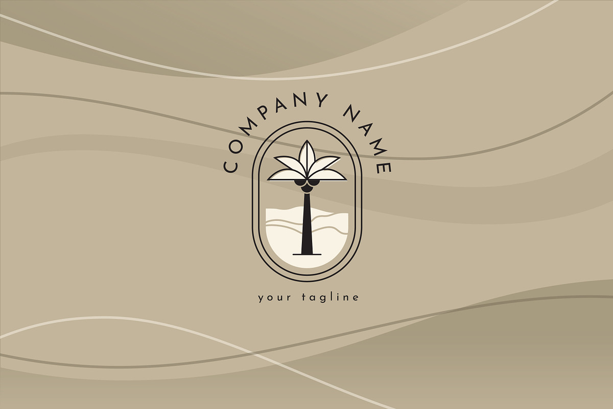 8 palm tree logo templates in vector, a Branding & Logo Template by MaryArt (Photo 4 of 4)