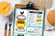 FREE! Trifold + Food Menu Burger, a Brochure Template by BarcelonaShop (Thumbnail 1 of 4)