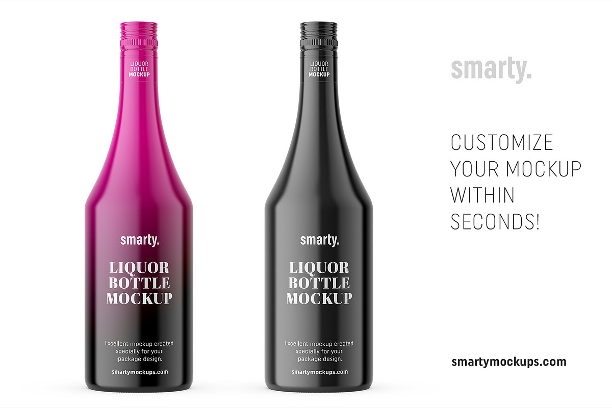 Glossy liqour bottle mockup, a Product Mockup by Smarty Mockups (Photo 3 of 5)
