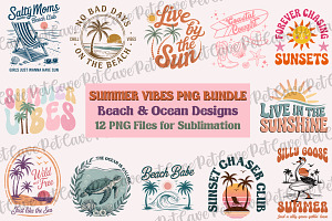 Summer Vibes Sublimation Bundle, a Graphic by Pet Cave