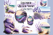 Lavender Beach Views Cliparts, a Seasonal Illustration by EdeniaArtStudio (Thumbnail 1 of 7)