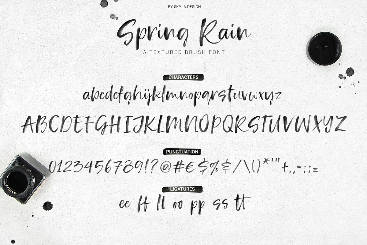 SpringRain SVG watercolor brush font, a Script Font by Angele Kamp (Photo 7 of 9)