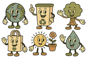 Earth Day character illustrations fe, an Illustration by Dvoevnore photos
