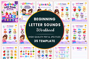 Beginning Letter Sounds Workbook, a Stationery Template by Shumaya (Thumbnail 1 of 5)