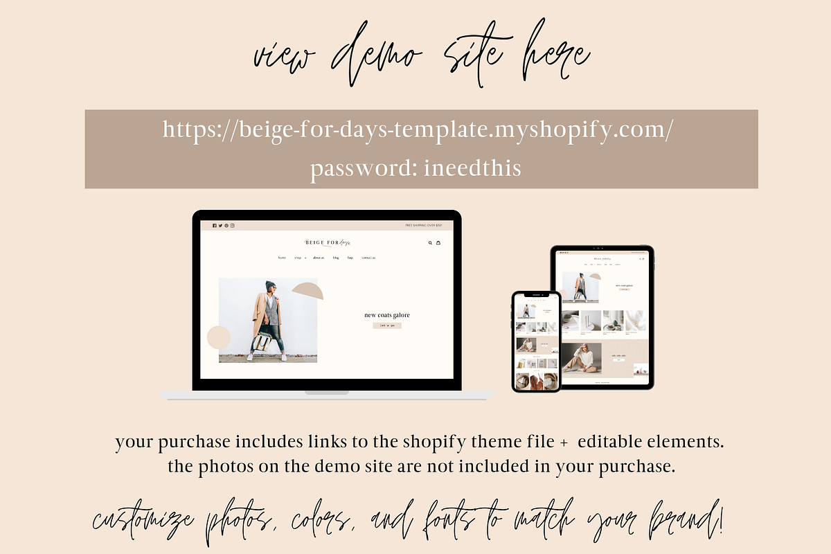 Shopify Template I BEIGE FOR DAYS, a Shopify Template by Easy Website Themes (Photo 4 of 6)