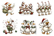 Christmas Geese Clipart, an Illustration by CreationArt (Thumbnail 3 of 5)