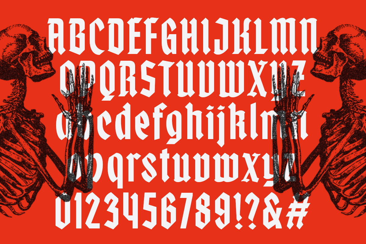 IC Ghoulie - Strong Blackletter, a Blackletter Font by IronbirdCreative (Photo 9 of 9)