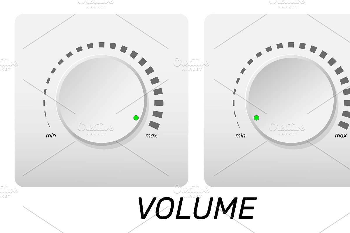 Volume control. Minimum and maximum, an Object Illustration by Vectorbuum (Photo 3 of 3)
