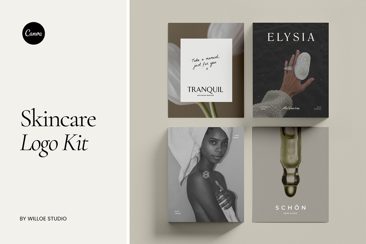 Skincare Logo Kit - Canva, a Branding & Logo Template by Willoe Studio (Photo 1 of 19)