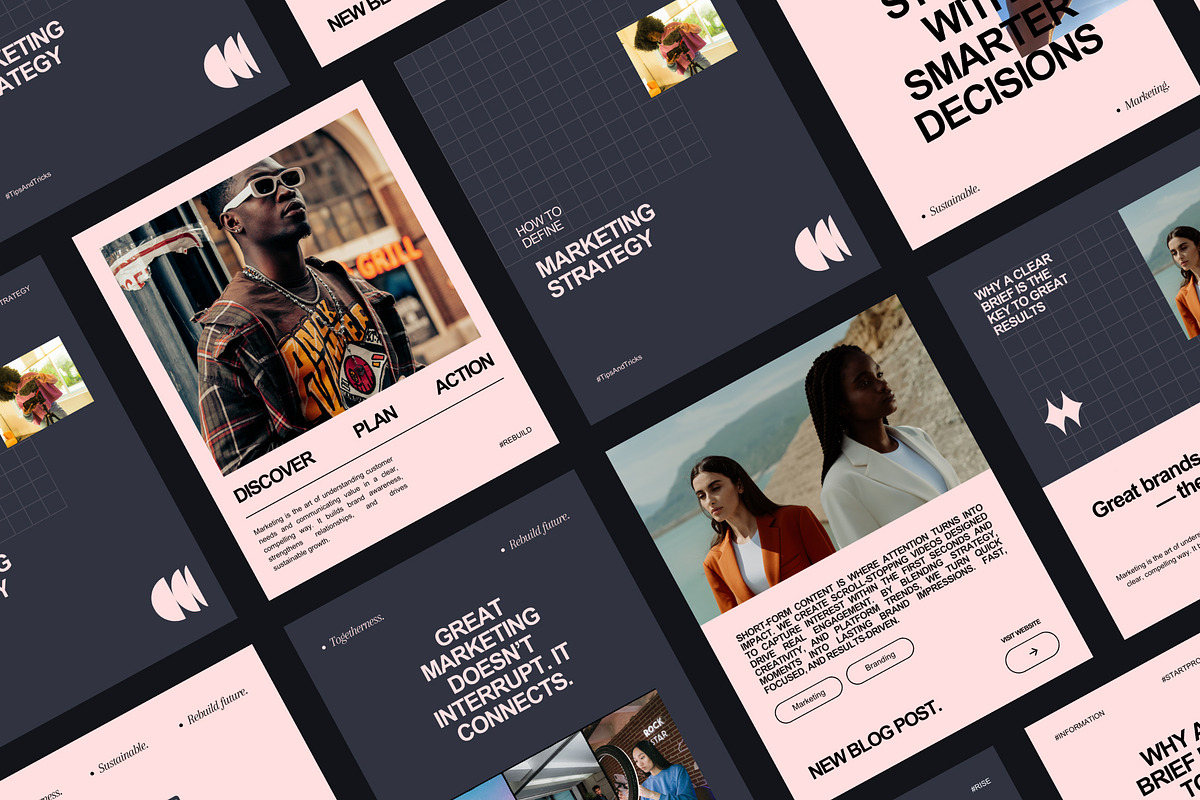 Marketing Agency Instagram Template, a Social Media Template by Wolf Theory Studio (Photo 1 of 10)