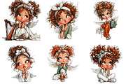 Whimsical Christmas Angel Clipart, an Illustration by DreamArtGraphic (Thumbnail 5 of 5)