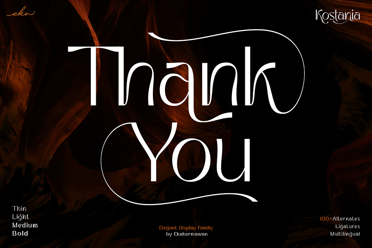 Kostania - Unique Display Font, a Sans Serif Font by Ekahermawan (Photo 13 of 13)