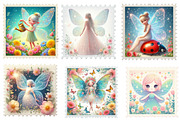 Spring Fairy Postage Stamp Clipart, an Illustration by Designking (Thumbnail 2 of 4)