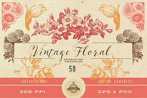 Vintage Flower Vector Graphics