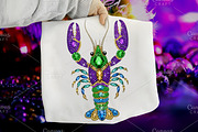 Rhinestone Mardi Gras Crawfish PNG, an Illustration by Canvas Craft (Thumbnail 1 of 6)