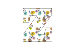 Colorful Floral Alphabets A-Z