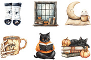 Creepy and Cozy Halloween-Clipart, an Illustration by CraftArtStudio (Thumbnail 2 of 6)