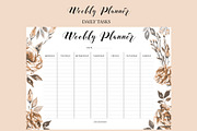 Floral Daily & Weekly Planner, a Templates & Theme by Anis Illustration (Thumbnail 4 of 4)