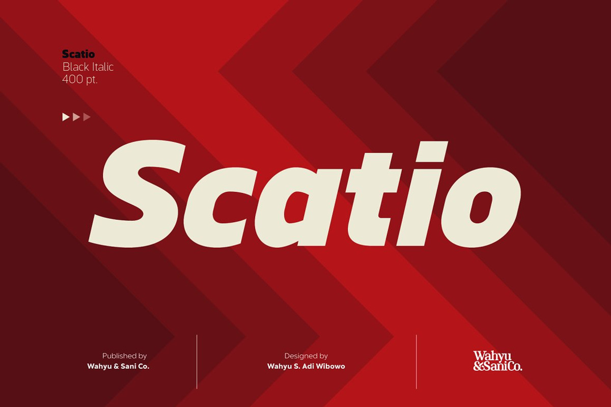 Scatio | Sans Serif Family, a Sans Serif Font by Wahyu & Sani Co. (Photo 1 of 10)