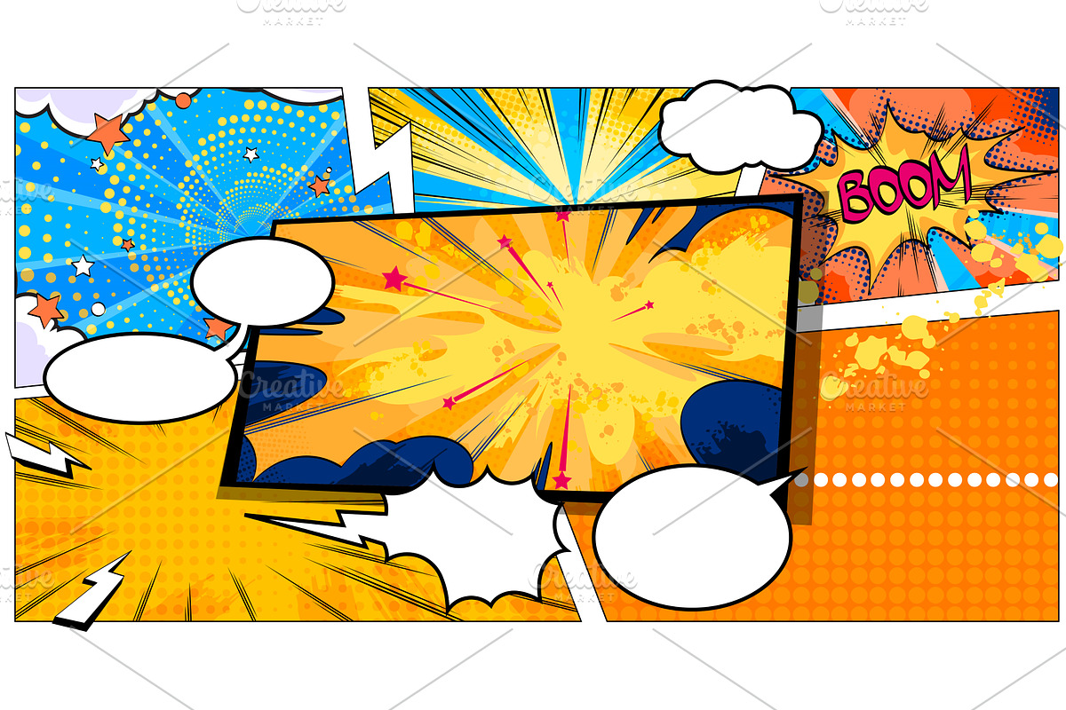 Explosive superhero action with, an Illustration by art PVP - market