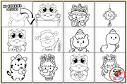 Chinese New Year Coloring Pages, a Seasonal Illustration by EduEnrich (Thumbnail 3 of 3)
