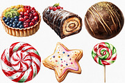 Watercolor Sweet Christmas Clipart, an Illustration by Canvas Craft (Thumbnail 2 of 8)
