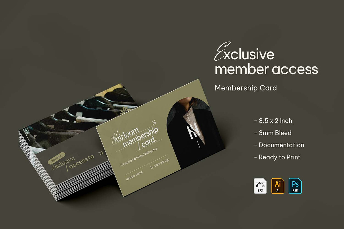 Exclusive Access - Membership Card, a Print Template by VUNIRA (Photo 1 of 3)