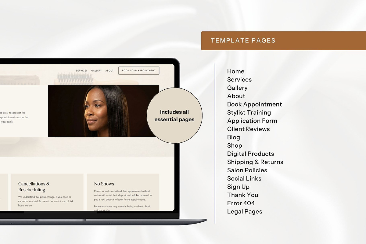 Hair Salon Website Template, a Squarespace Template by Pretty Boss Designs (Photo 3 of 6)