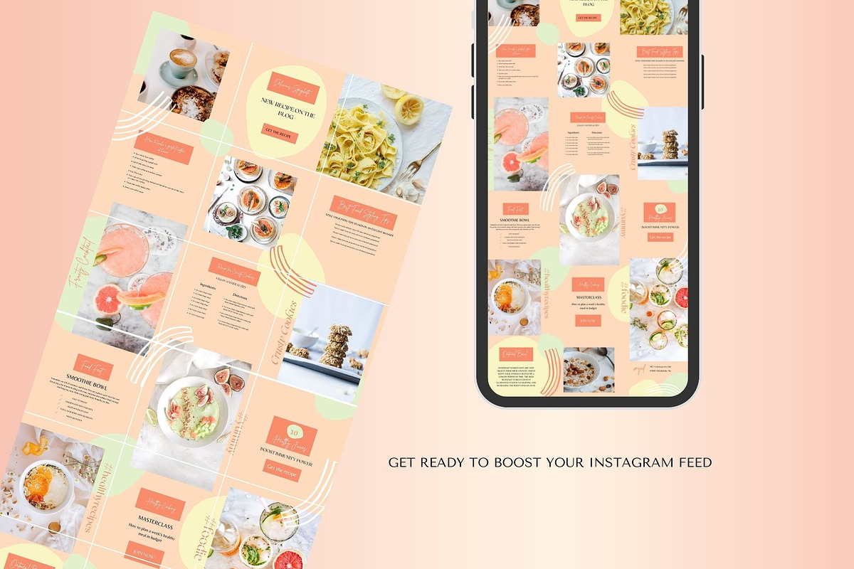 Food Instagram Puzzle Template Canva, a Social Media Template by Deepa Template Studio (Photo 2 of 9)