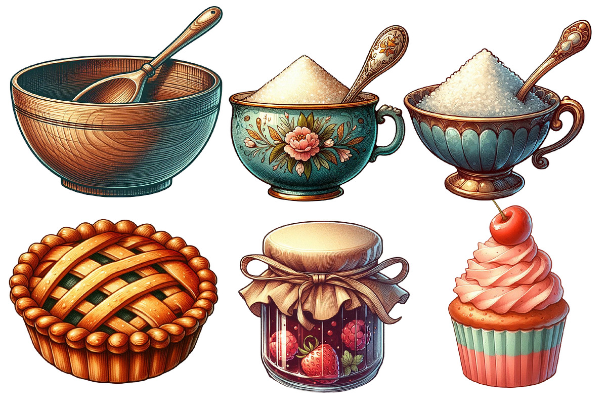 Vintage Baking Sublimation Clipart, an Illustration by Designworld (Photo 2 of 7)