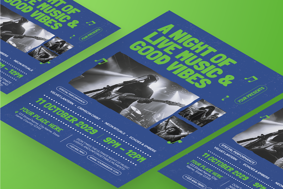 Music Event Flyer Set, a Flyer Template by Annora Studio (Photo 3 of 6)