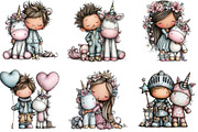 Whimsical Human Unicorn Love Clipart, an Illustration by CraftArtStudio (Thumbnail 3 of 6)