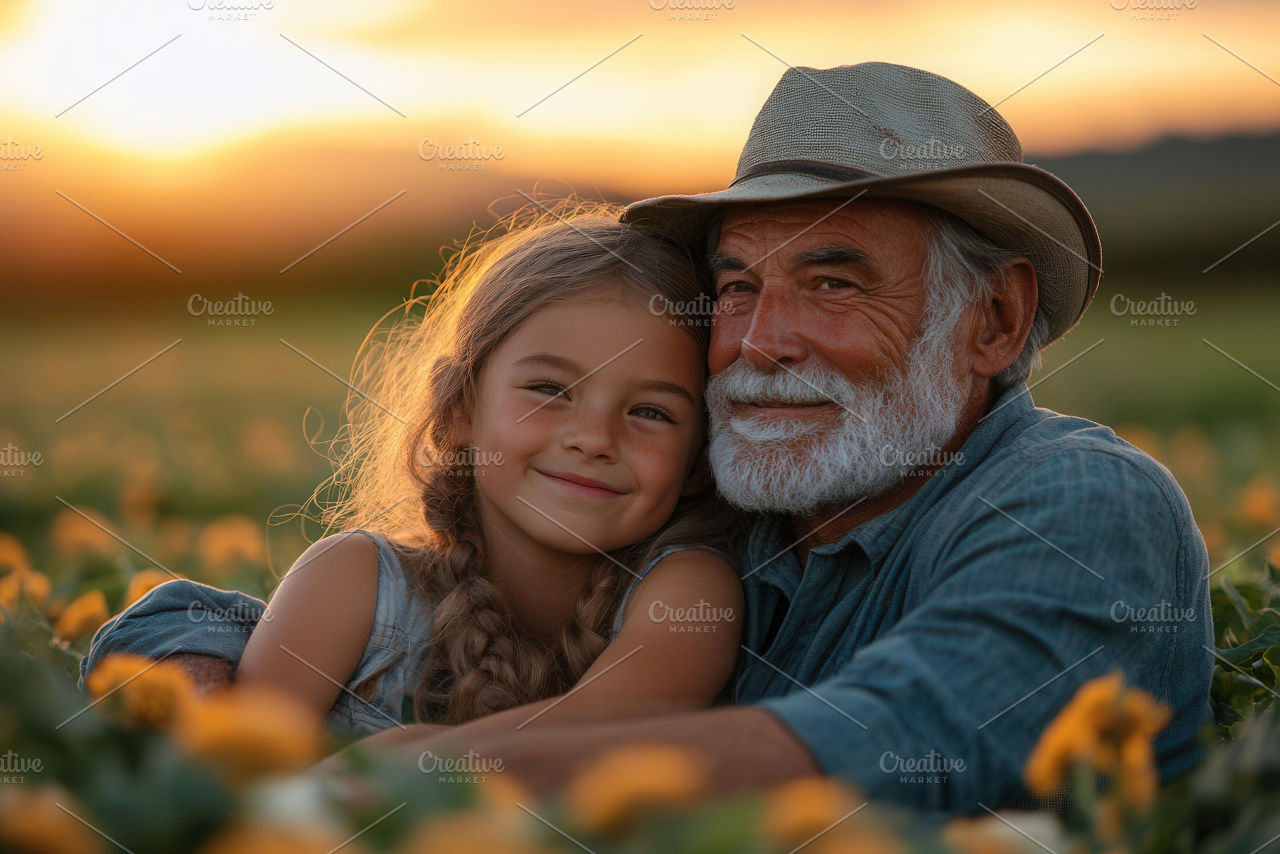 Warm sunset moment shared between a, a Photo by Tanuart