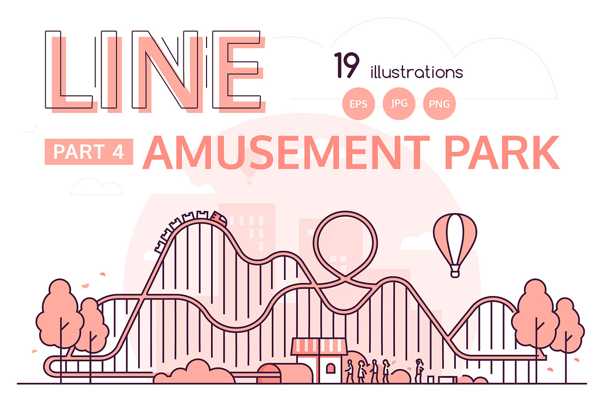 Amusement park - line illustrations, a Person Illustration by Boyko Pictures (Photo 1 of 9)