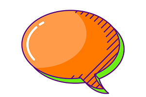 Speech bubble in line art style., a Decorative Illustration by incomible