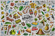 Hawaii Cartoon Objects Set, an Animal Illustration by BALABOLKA (Thumbnail 1 of 3)