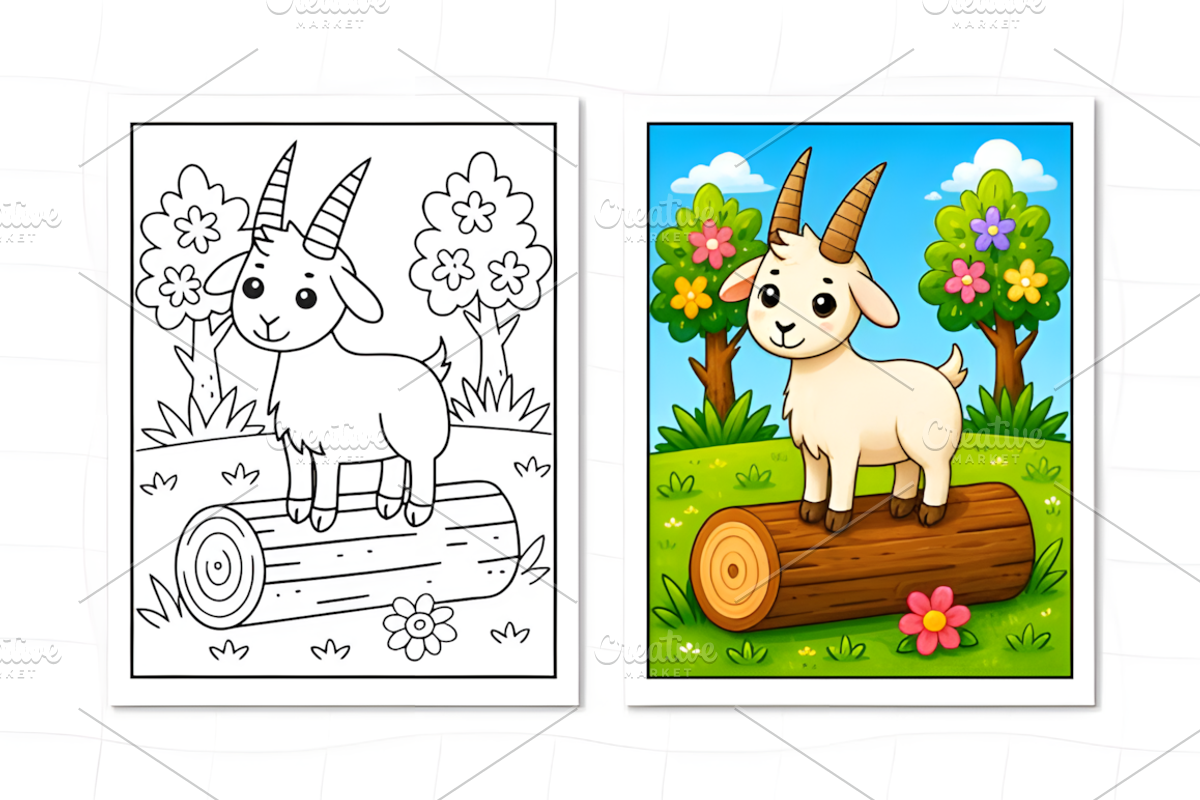 Farm Animals Coloring Pages for Kids, an Animal Illustration by Coco Bloom (Photo 7 of 8)