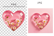 Glass Heart Flowers Clip Art, a Decorative Illustration by TetianaArt (Thumbnail 10 of 10)