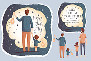 Father Day Vector Illustrations, an Object Graphic by Evgeniia (Thumbnail 2 of 10)