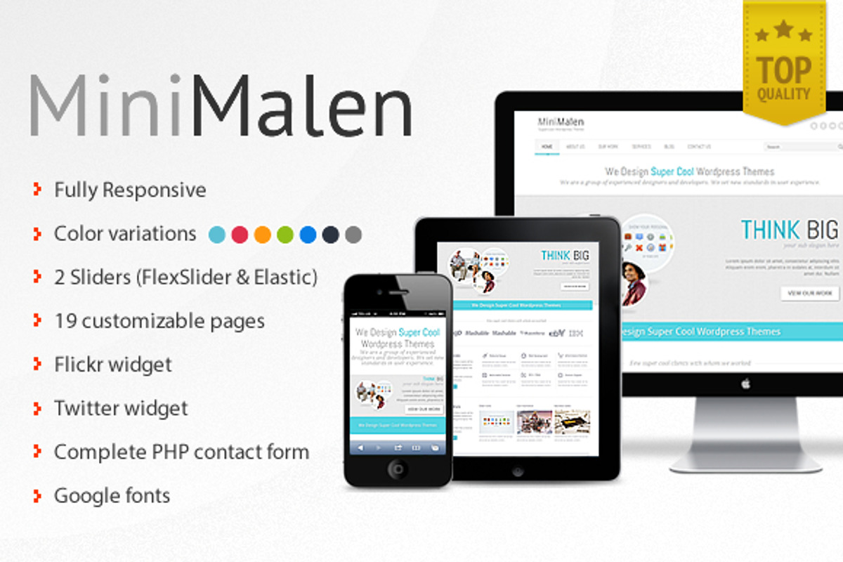 MiniMalen - Responsive HTML Template, a Websites & App Template by Critical Gears (Photo 1 of 2)