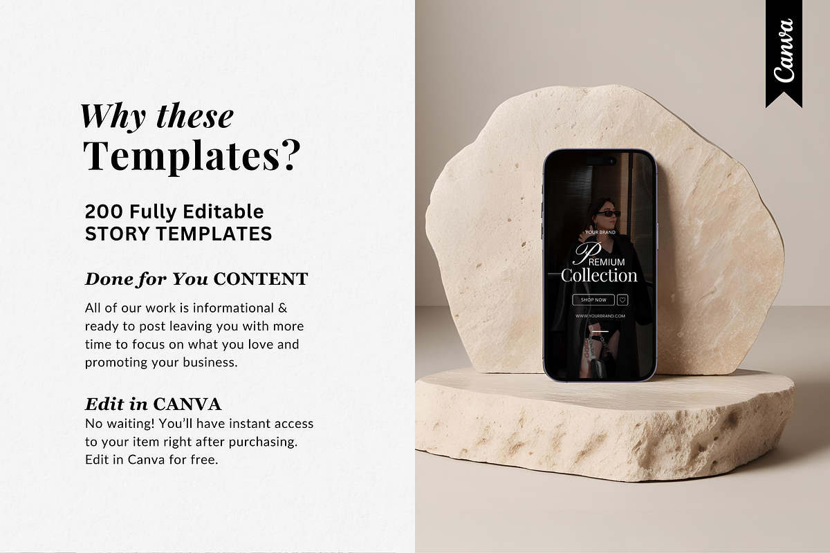 Fashion Instagram Story Templates, a Templates & Theme by TheBohoFactory (Photo 2 of 9)