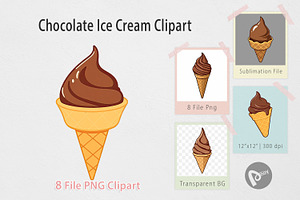 Chocolate Ice Cream Clipart, an Object Graphic by Artnoy