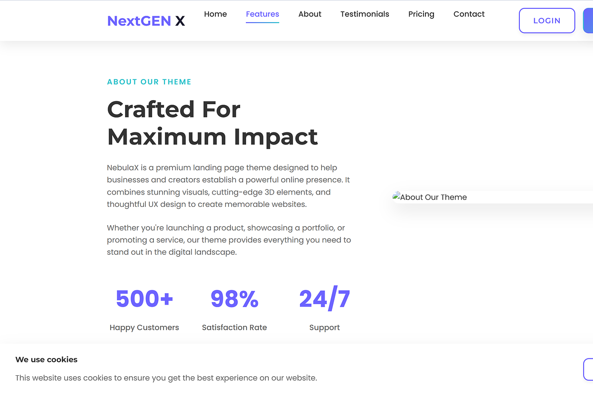NextGenX – Landing Page, a Landing Page Template by Modern Templates Studios (Photo 2 of 7)
